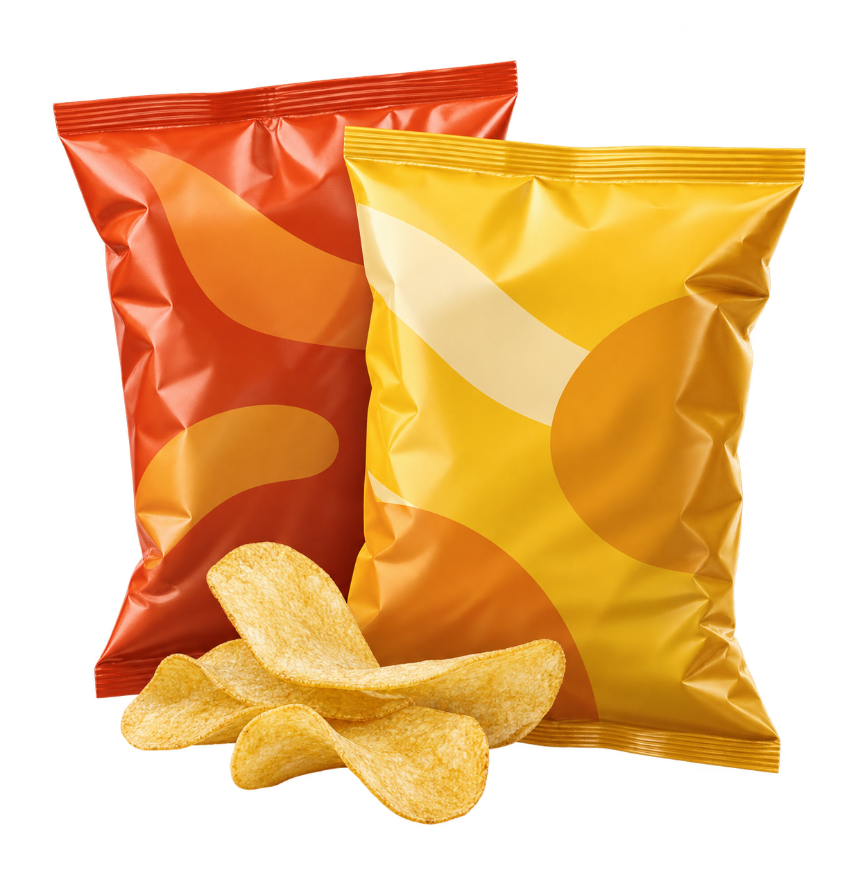 Generic chip bags and potato chips